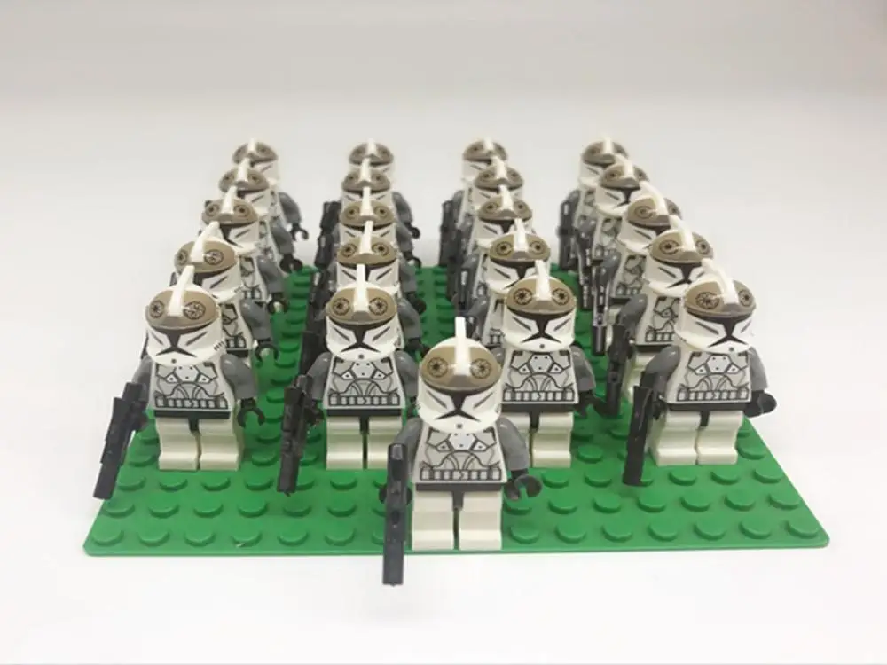 21 шт. Rogue STAR WARS Wolfpack Клон Trooper командор Фокс Клон Trooper Капитан Рекс совместим с laingly мини игрушка fig block - Цвет: AX8006 JIN BING 21PC