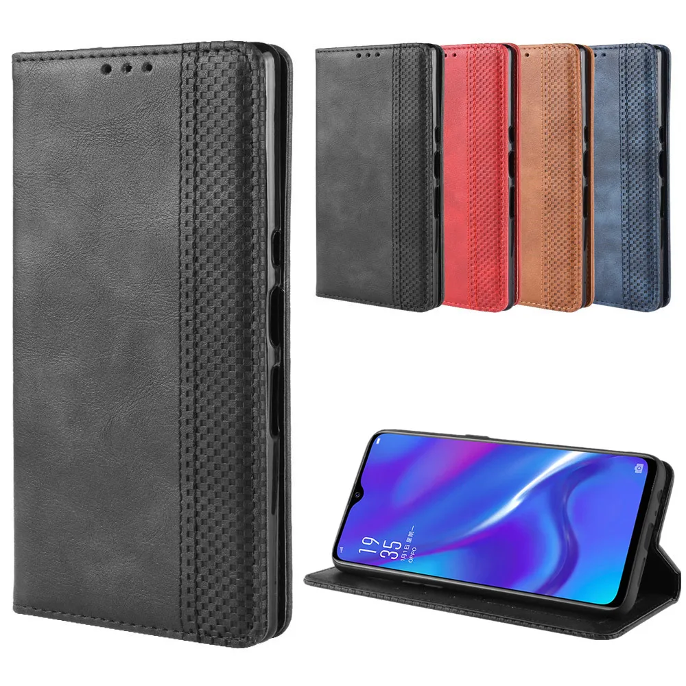 Роскошный тонкий кожаный флип чехол в стиле ретро Oppo R17 Neo CPH1893 кошелек с