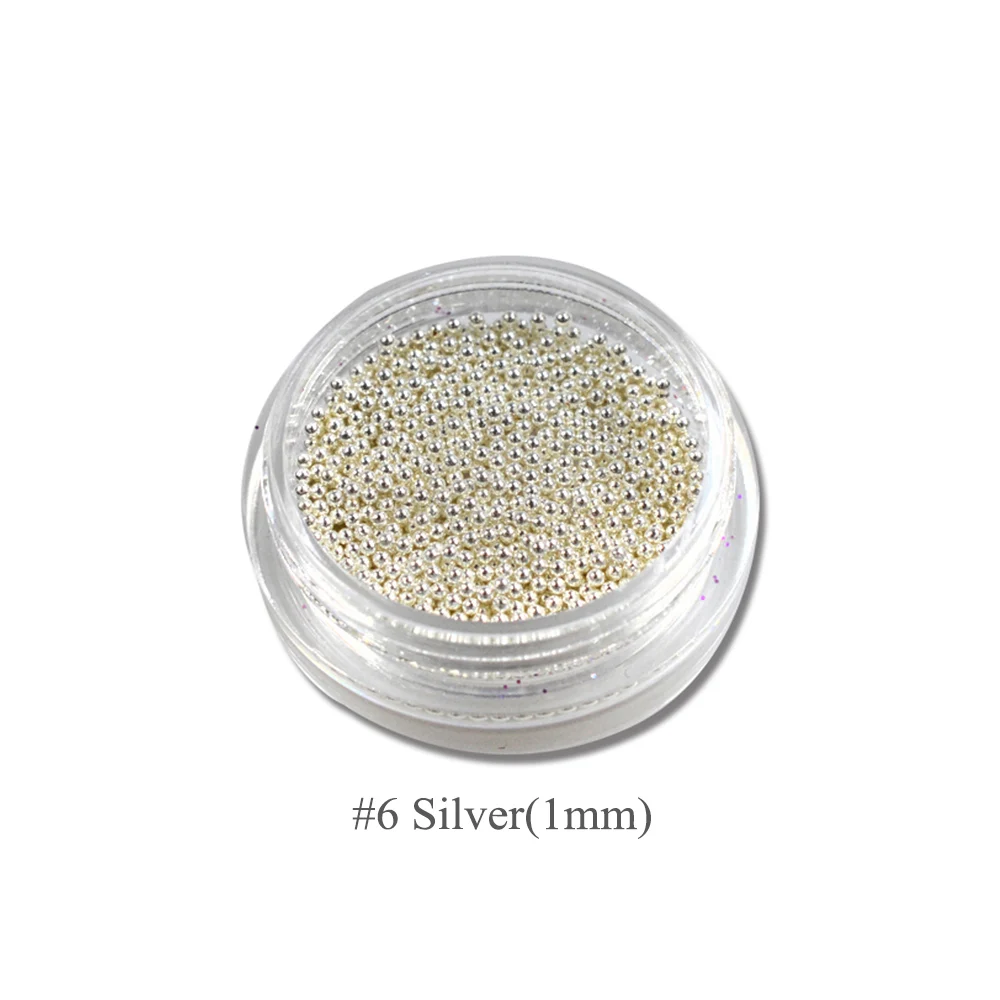 6 Sliver Сладкий тренд 1 бутылка 3g jar Сияющий 0,8 мм-2 мм 3d-украшения для ногтей Золото Серебряные бусинки с желтым кристаллом для украшения ногтей LANJ251 - Цвет: 6 Sliver