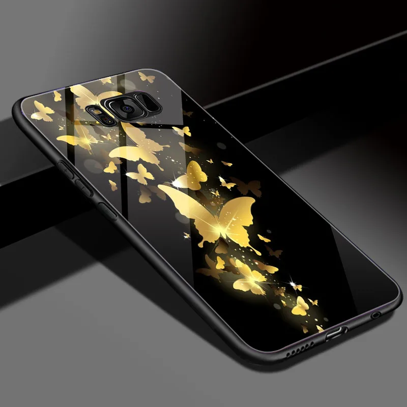 DIY фото по индивидуальному заказу чехол для телефона для samsung Galaxy S8 S9 закаленное Стекло чехол samsung Galaxy A6 A6Plus A7 j3 J5 J7 j530 - Цвет: BLK-3