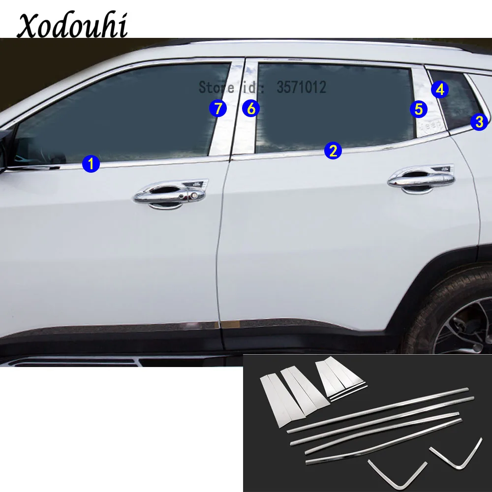 Для Jeep Compass 2017 2018 2019 2020 2021 стильная палочка из нержавеющей стали стеклянное