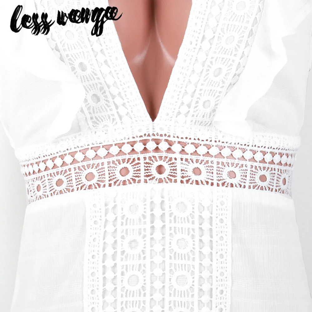 Сексуальное женское пляжное платье мини Lessverge с глубоким V-образным вырезом и