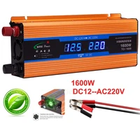 professional 1600w car inverter dc 12 v to ac 220 v power inverter charger transformer vehicle power inverter power switch