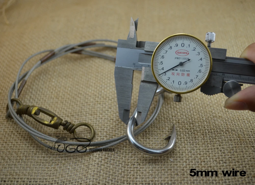 1 сверхмощный ПК морская для троллового лова Rig крюк набор со стальной проволокой