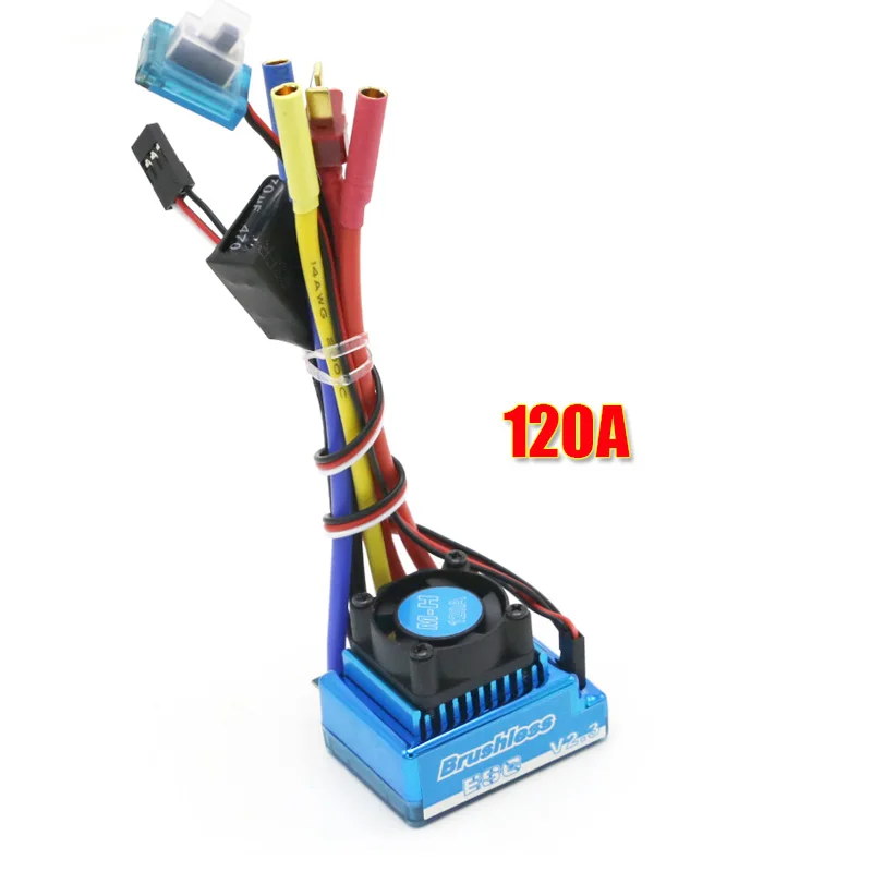 120A ESC Водонепроницаемый 25A 35A 45A 60A 80A 120A ESC Бесщеточный Регулятор скорости для 1/8 1/10 1/12 RC автомобиль гусеничный RC лодка часть - Цвет: 120A ESC