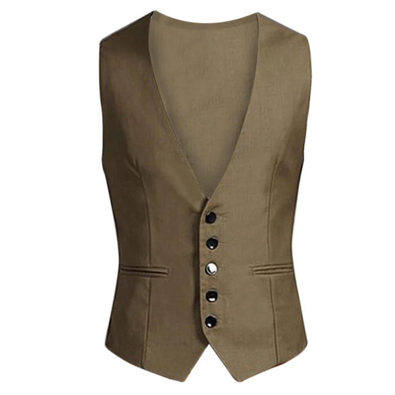 Мужская куртка без рукавов деловой костюм приталенная жилетка Джентльменский