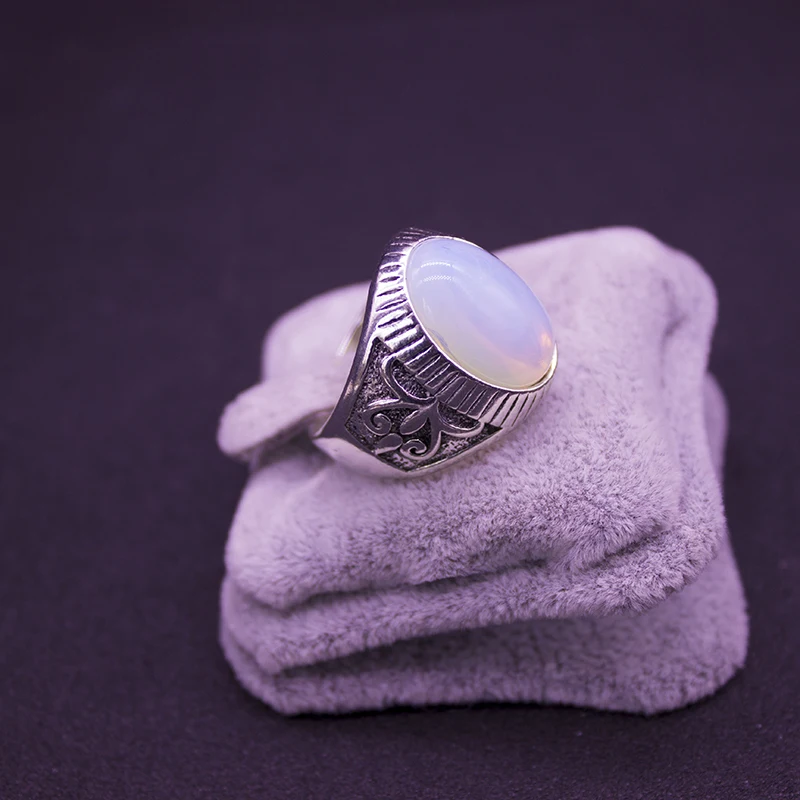 Top Quality Vintage Opal Rings For Women Anel Boho Engagement Statement White Stone Men Jewelry | Украшения и аксессуары