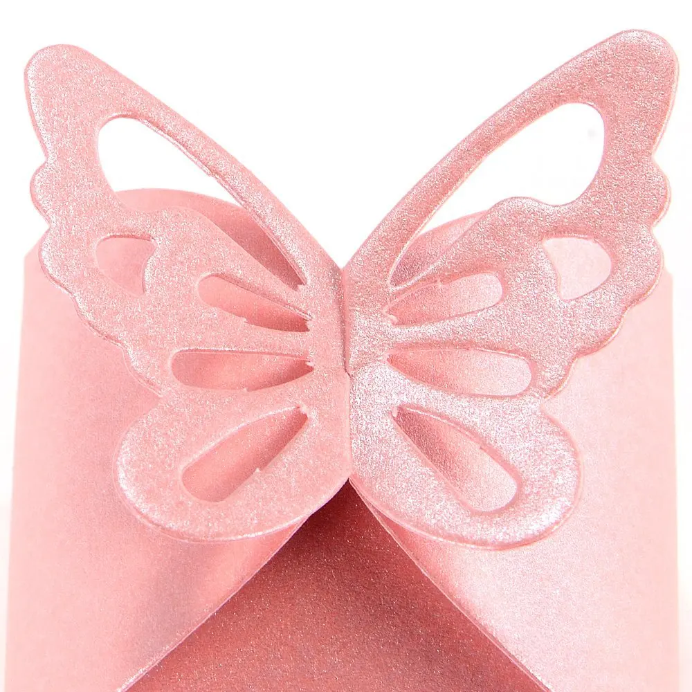 Practical Boutique 50pcs Pink Butterfly Decoration Boite a Dragees Wedding Gift Candy Box Baptism Birth Rose | Дом и сад