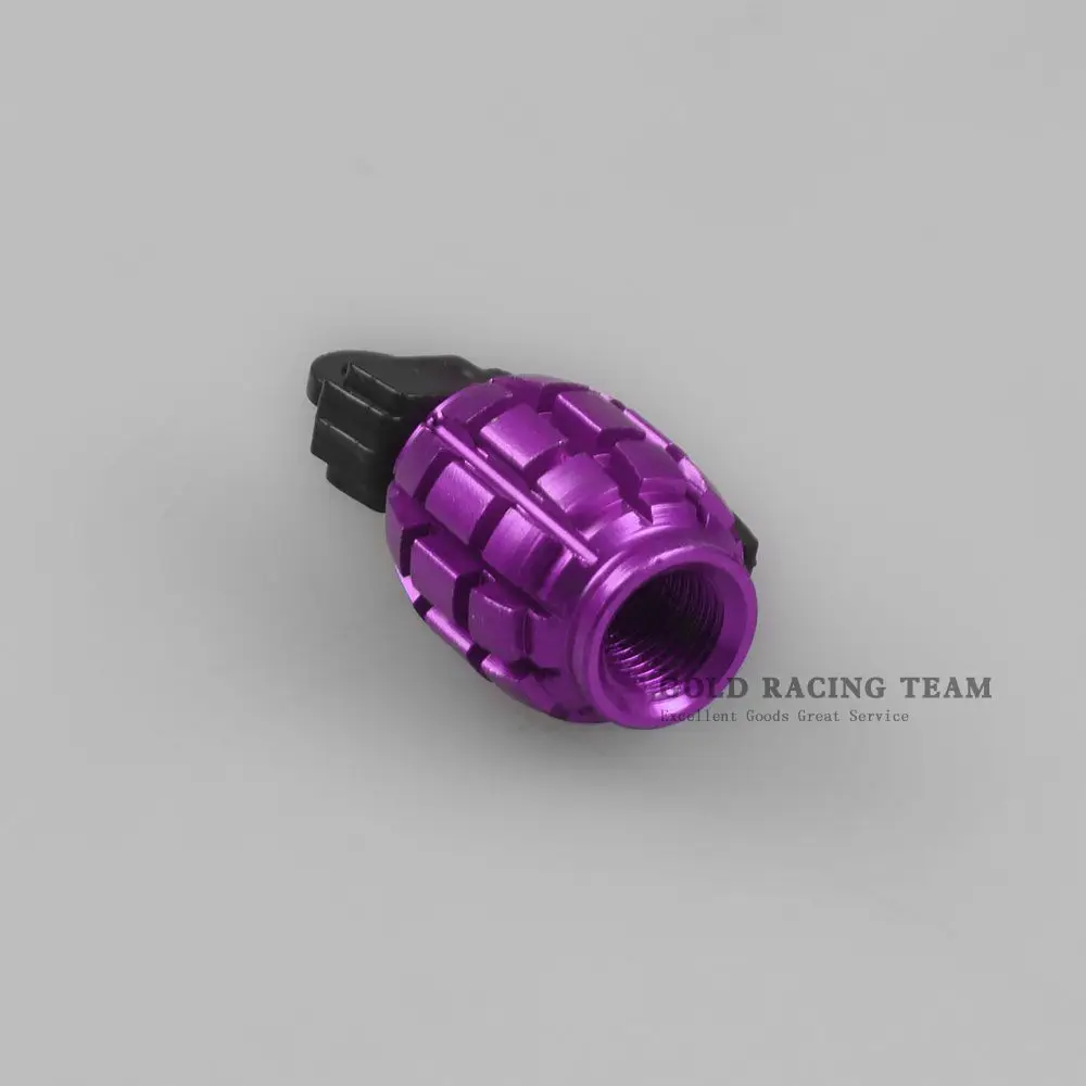 Free Shipping 4pcs Universal Aluminum Grenade Design Car Wheel Tyre Valve Caps Bicycle Tire Air Cap 6 colors VS009 | Автомобили и