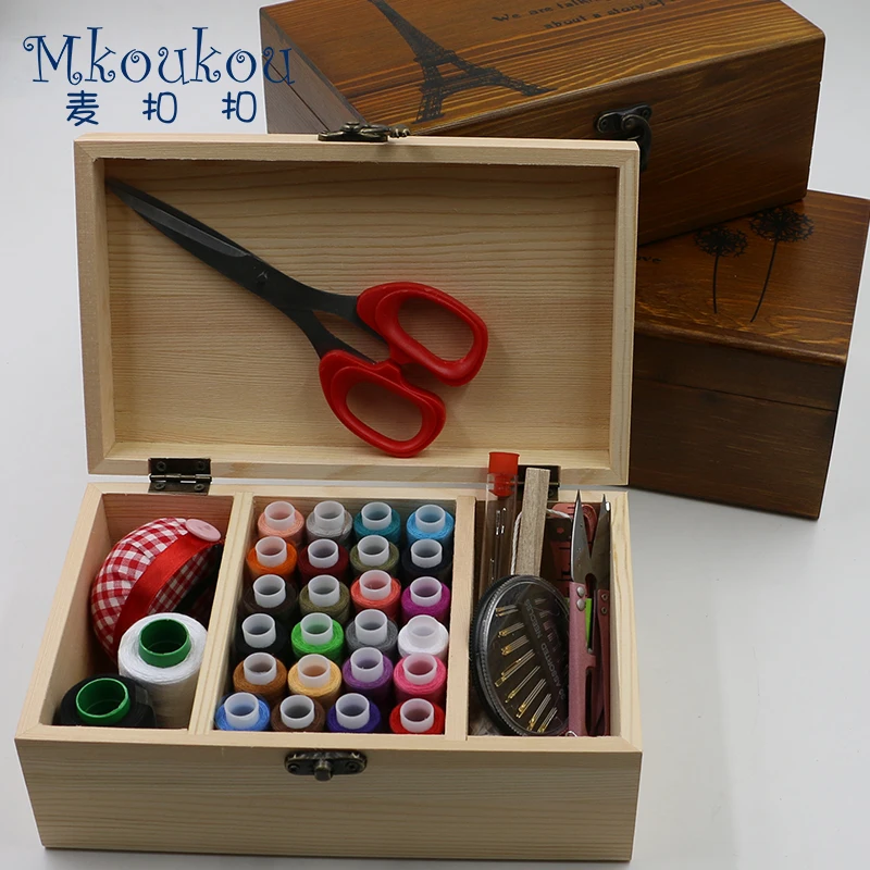 Набор для шитья натуральное дерево швейный набор окно. Все виды швейной