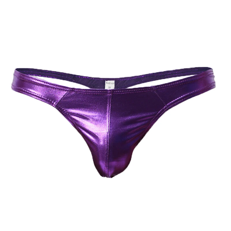 Для мужчин стринги Искусственная кожа из искусственной кожи сексуальные для