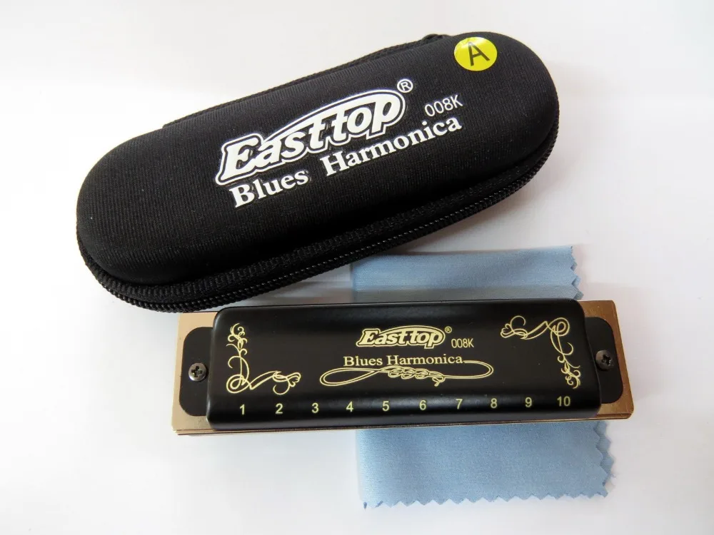 

East top 10 hole professional blues harmonica for beginnger,player,gift key of A