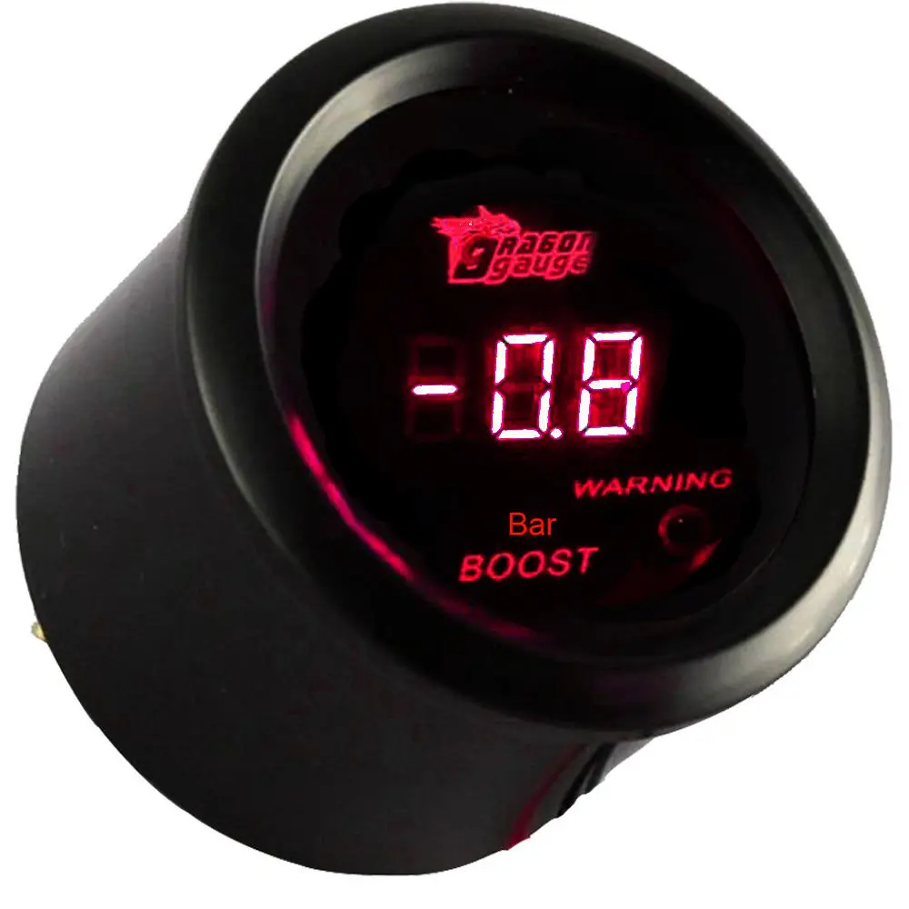 Универсальный 2 &quot52 мм автомобилей Turbo Boost Gauge Черный В виде ракушки Красный