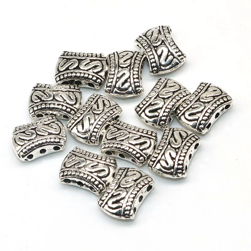 Металлические бусины 30 шт./лот подвески посеребренные с тремя отверстиями