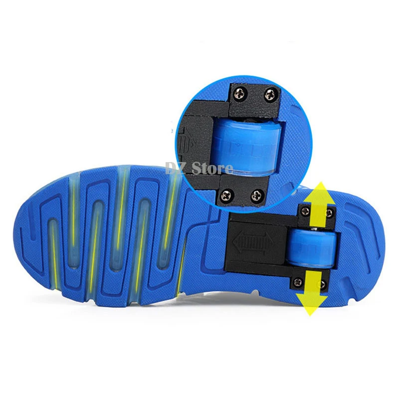New Children Glowing Sneakers with Wheels Casual Shoes Kids Light up Roller Girls Boys tenis infantil | Детская одежда и обувь