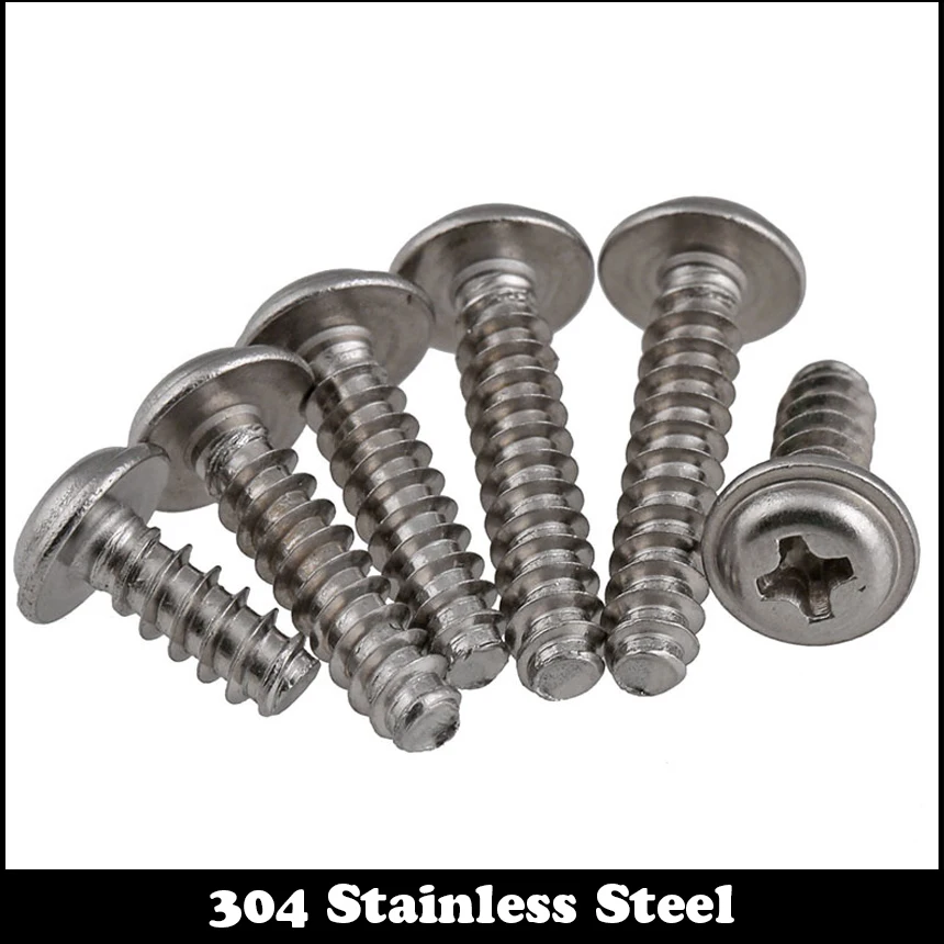 Самонарезающий винт M4/M4 * 8/M4x8/M4*10/M4x10/M4*12/M4x12 304 с шайбой|self tapping screw|tapping screwself screw |