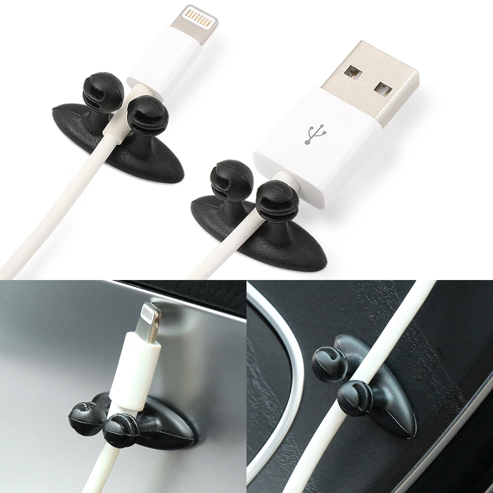 8 шт. автомобильное зарядное устройство линейный зажим для наушников/USB кабель