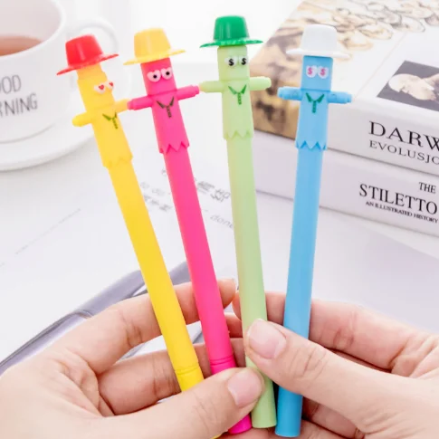 4 шт./лот Творческий мультфильм пугало гелевая ручка студент обучение черный