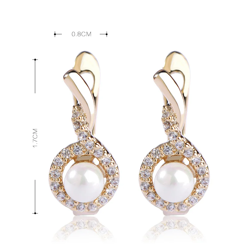 Высокое качество сладкий стиль жемчужные серьги с искусственным циркона