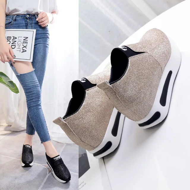 Женские студенческие модные женские туфли на плоской подошве; Zapatillas; повседневные лоферы, увеличивающие рост; мокасины; обувь для отдыха на плоской подошве; A459