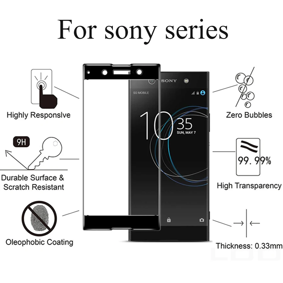 Закаленное стекло для Sony Xperia XA1 XA2 XA3 Plus Ultra XZ4 Защитная пленка для экрана G3112 G3412 G3221 H4113 крышка