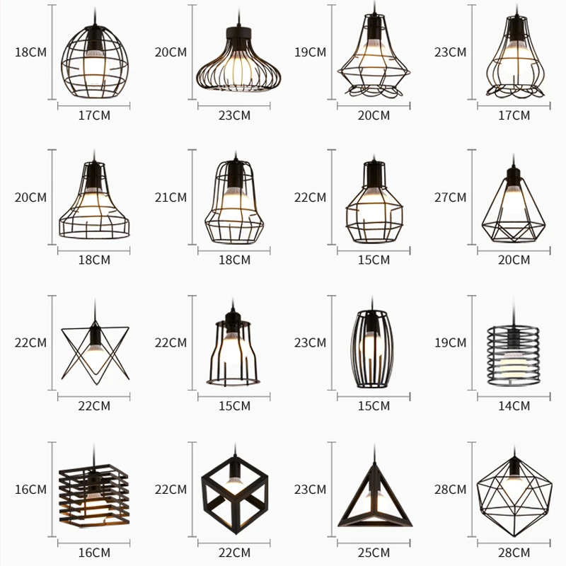 

Pendant Lights Pendant Lamp Nordic light For Cafe Restaurant Bedroom metal Hanglamp Kitchen Colorful Suspension Black Cage