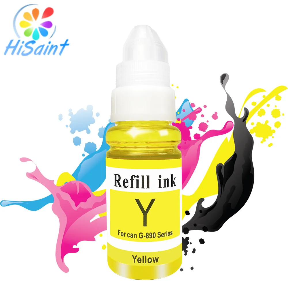 Hisaint 4 Bottle Refill Dye Ink for Canon GI-490 GI-790 GI-890 Pixma G1000 G1100 G1400 G2400 G3400 G2000 G3000 Printer Cartridge |