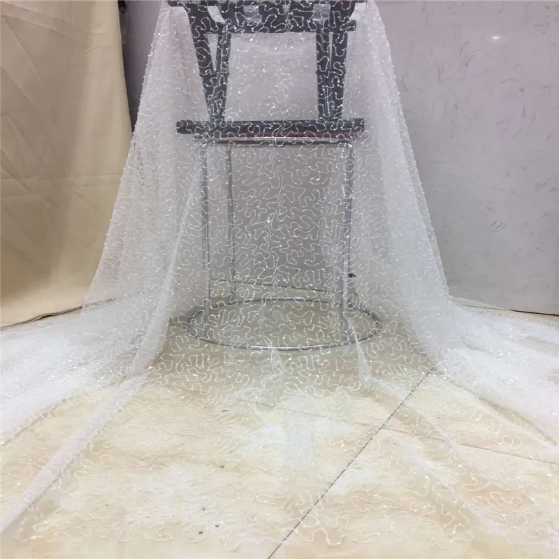 Madison 2019 Latest French Tulle Lace High Quality African Wine Laces Fabric Nigerian Sequins Fabrics Material For Wedding | Дом и сад