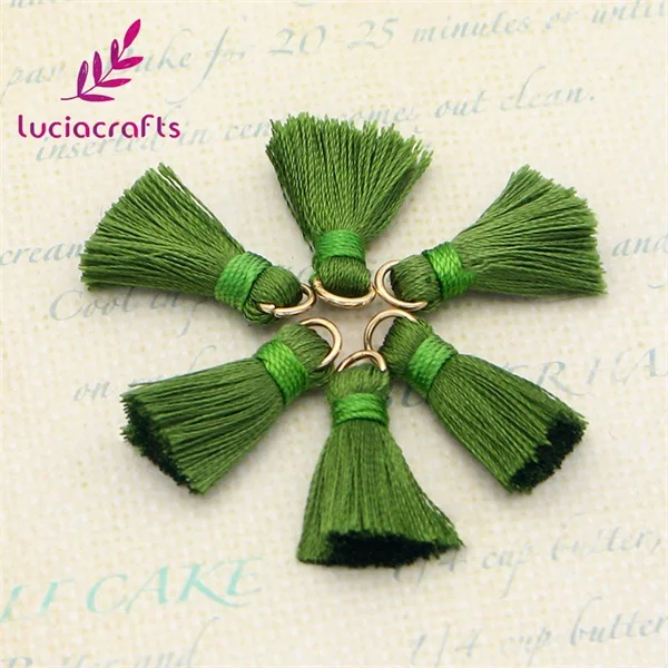Dark green 10pcs Lucia crafts 20 мм разноцветные варианты кисточка для ручной работы DIY материалы 10 шт/15 шт CI0203 - Цвет: Dark green 10pcs