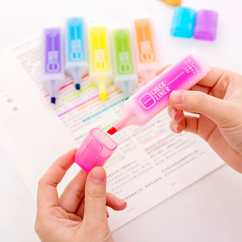 

18 Pcs Large Capacity Candy 6 Color Fluorescent Pen Marker Student Stationery Fluorescent Pen Wholesale Student Supplies