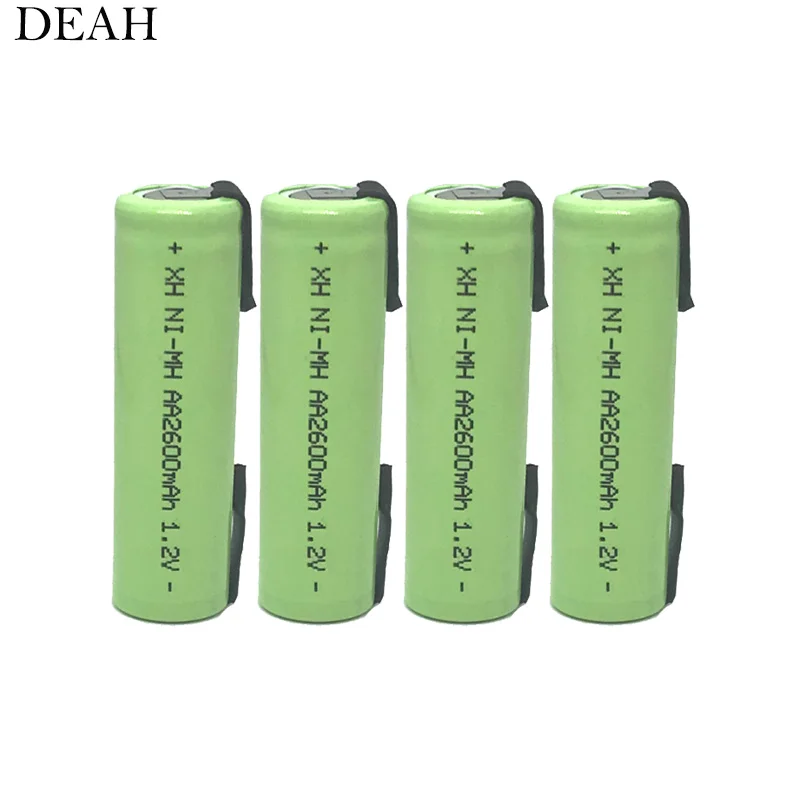 1,2 V 2600mah 2A Ni-MH AA Аккумуляторная батарея с сварочными вкладками для Электробритва Philips Бритва зубная щетка с аккумулятором