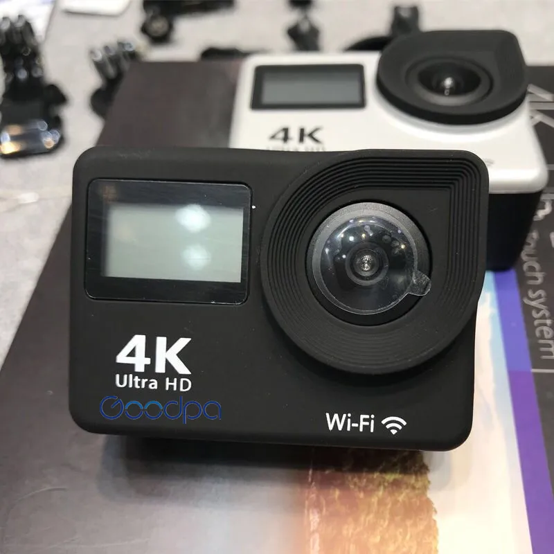 Продажа 100% оригинальная Спортивная Экшн-камера Goodpa Go Pro Hero, 2,0 ЖК-дисплей, водонепроницаемость 30 м, 4K, Wi-Fi, Спортивная камера для шлема для экстремальн...