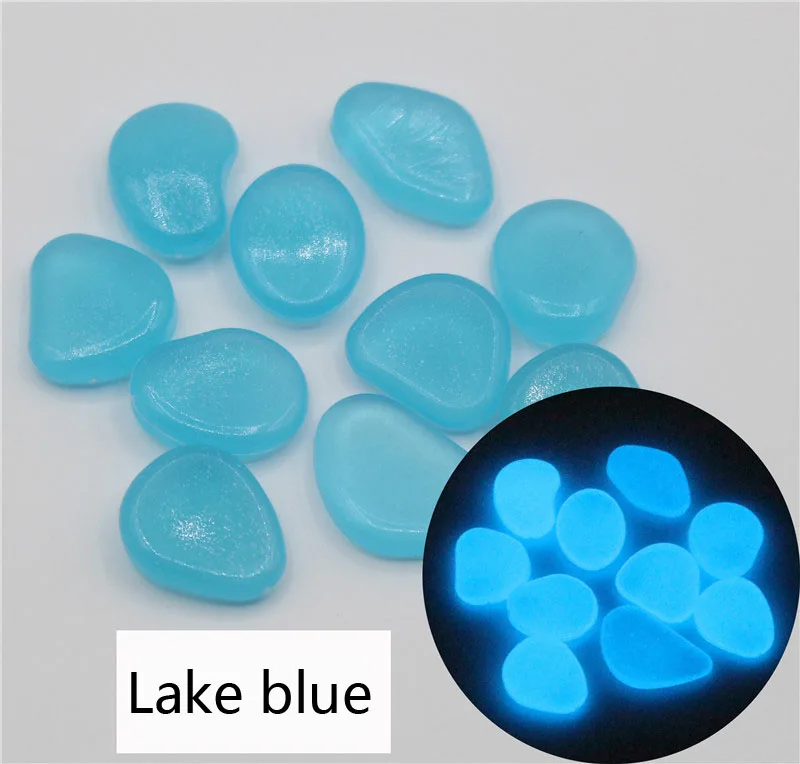 Laker Blue 50 шт. светится в темноте садовые камни светящиеся камни для дорожек Сад Путь Патио газон двор Декор светящиеся камни Жардин - Цвет: Laker Blue