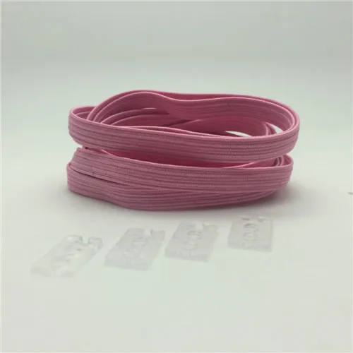 pink 1 пара, растягивающиеся кроссовки со шнурками на 100 см без завязок, эластичные резиновые шнурки для детей, безопасные эластичные шнурки - Цвет: pink