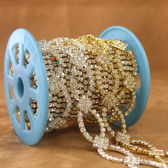 1 ярд 2 см потрясающая Чешская прозрачная кристальная Алмазная цепочка со