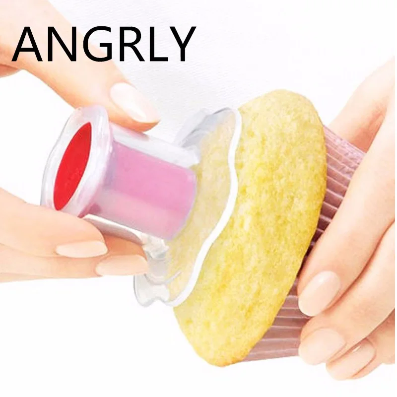 

ANGRLY Hot Sale Kitchen Cake Core Remover Cake Cupcake Plunger Corer Decoration Kit Set silicone mold kitchen Accessories