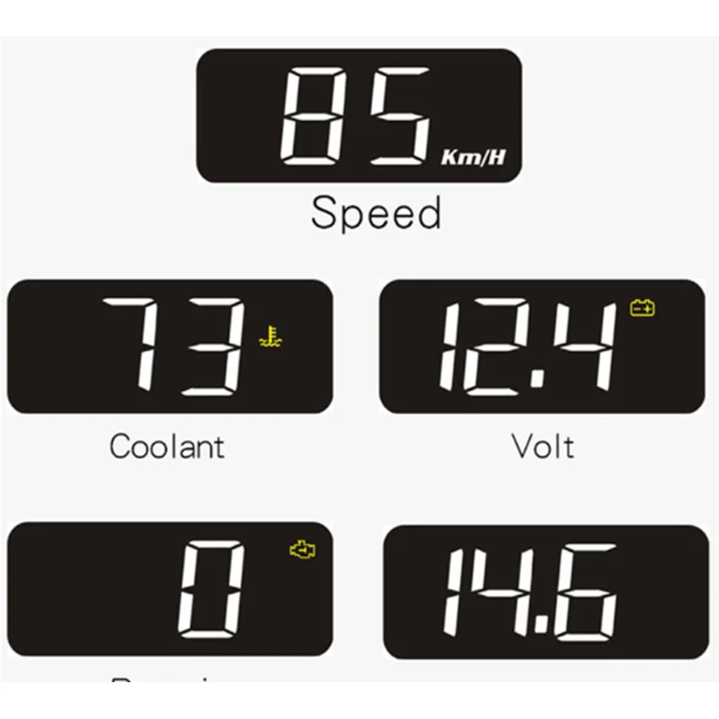 HD90 Мини OBD Hud небольшие шрифты цифровой автомобильный проектор скорости на