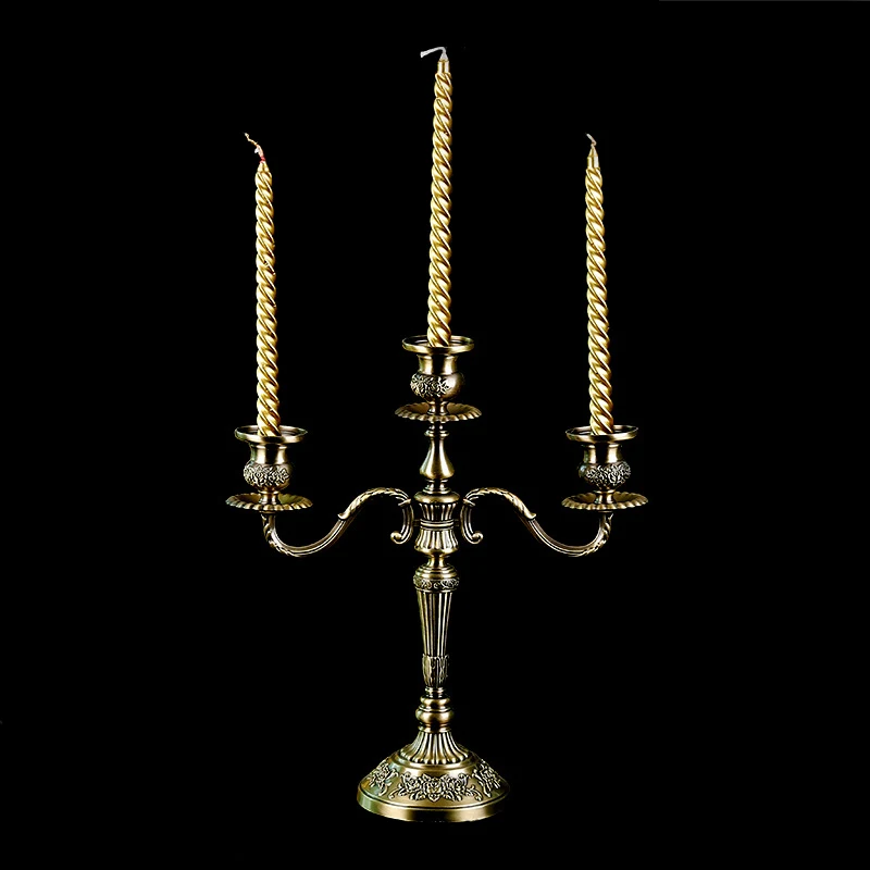 PEANDIM Европейский стиль гостиничный поставщик золотой подсвечник маленький с 3