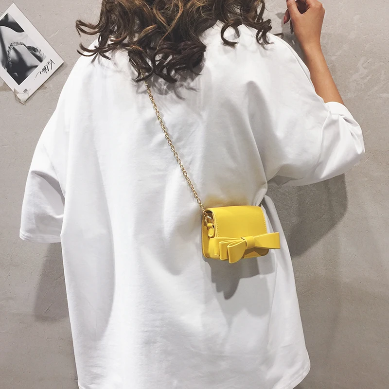Милая мини сумка с бантом 2019 летняя Новая высококачественная женская
