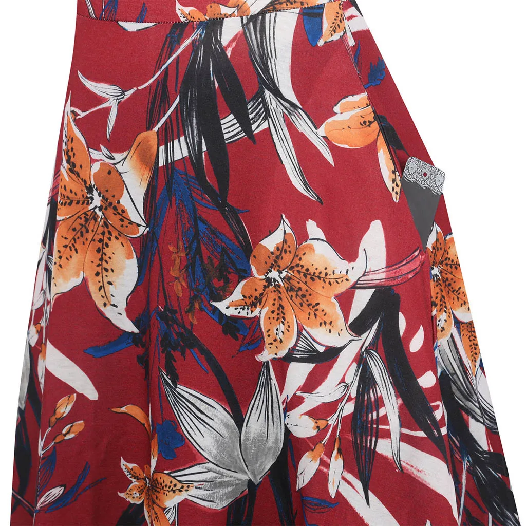 JAYCOSIN модное женское винтажное Пышное повседневное вечернее платье с принтом