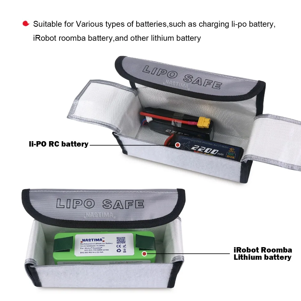NASTIMA 2 упаковки огнестойкая RC Lipo батарея Защитная сумка для зарядки и хранения