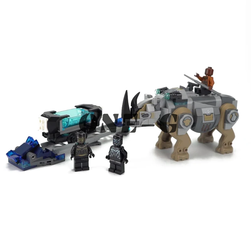 Совместимость с legoinglys Marvel 76099 строительные блоки 07100 256 шт кирпичи Rhino Face Off by the Mine