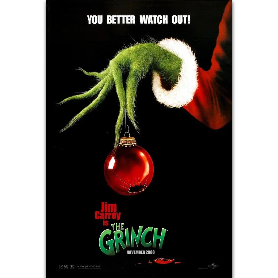 FX568 Горячая Новая пленка как Grinch палантин Рождество фильм 2000 на заказ плакат искусство шелк светлые холщовые домашняя, комнатная, настенная Печатный Декор