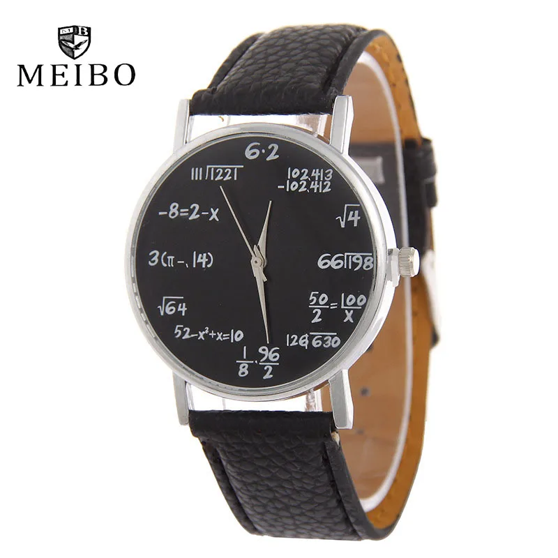 Часы наручные MEIBO мужские/женские с кожаным ремешком и математической формулой|clock fashion|clock menclock watches |