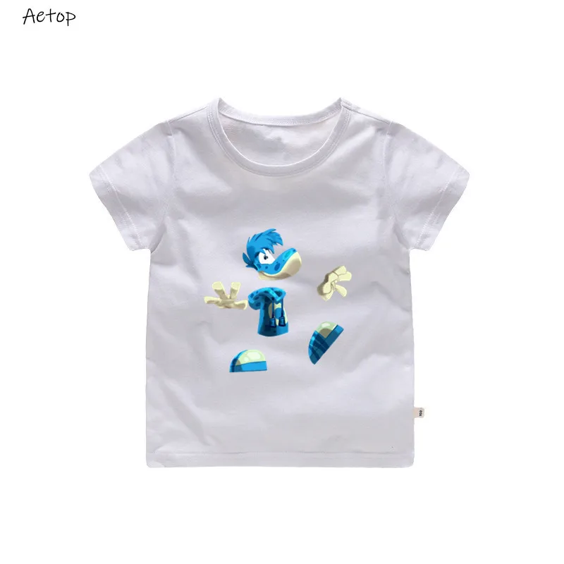 white 2 Футболка с героями мультфильмов для мальчиков и девочек Футболка с принтом из игры «Rayman Legends adventures» Детская забавная одежда детская разноцветная футболка b221 - Цвет: white 2