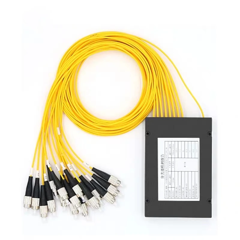 5 PCS 1*16 PLC splitter ABS box SC FC UPC APC 1mtr 2.0mm 3.0mm yellow cable Cassette 1x16 FTTH coupler SM free shipping factory