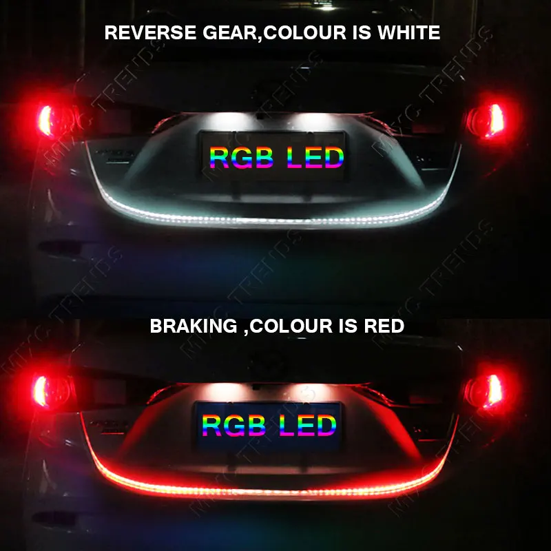 47 дюймов Автомобильный Стайлинг цветная (RGB) светодиодная подсветка под багажник
