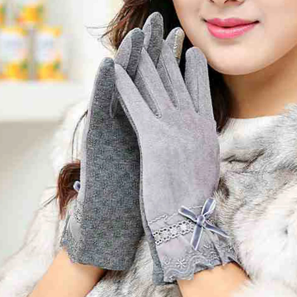 2018 горячие модные сенсорный экран бантом варежки корейские женские осенние