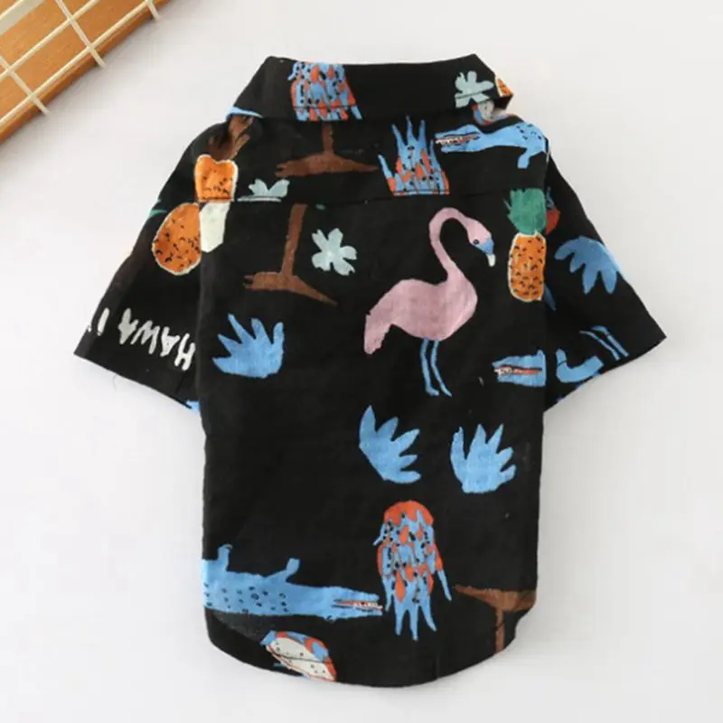 [MPK Store] гавайская рубашка для собак в 4 вида конструкций, классная Одежда для собак, летняя одежда для собак, доступно 7 размеров - Цвет: Black Crane