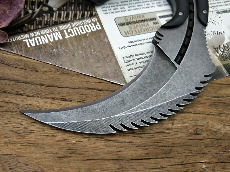 LCM66 karambit зеркальный светильник, нож-коготь скорпиона, нож для кемпинга, выживания в джунглях, битвы, охотничьи ножи с фиксированным лезвием, ножи для самозащиты